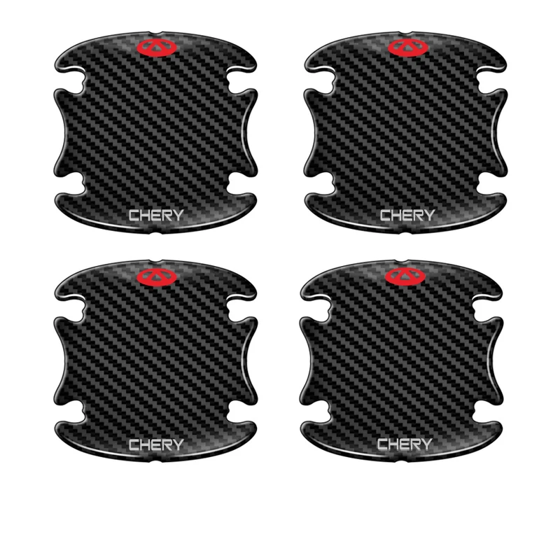 Наклейки на дверные ручки автомобиля 8 шт. защитная пленка из углеродного волокна