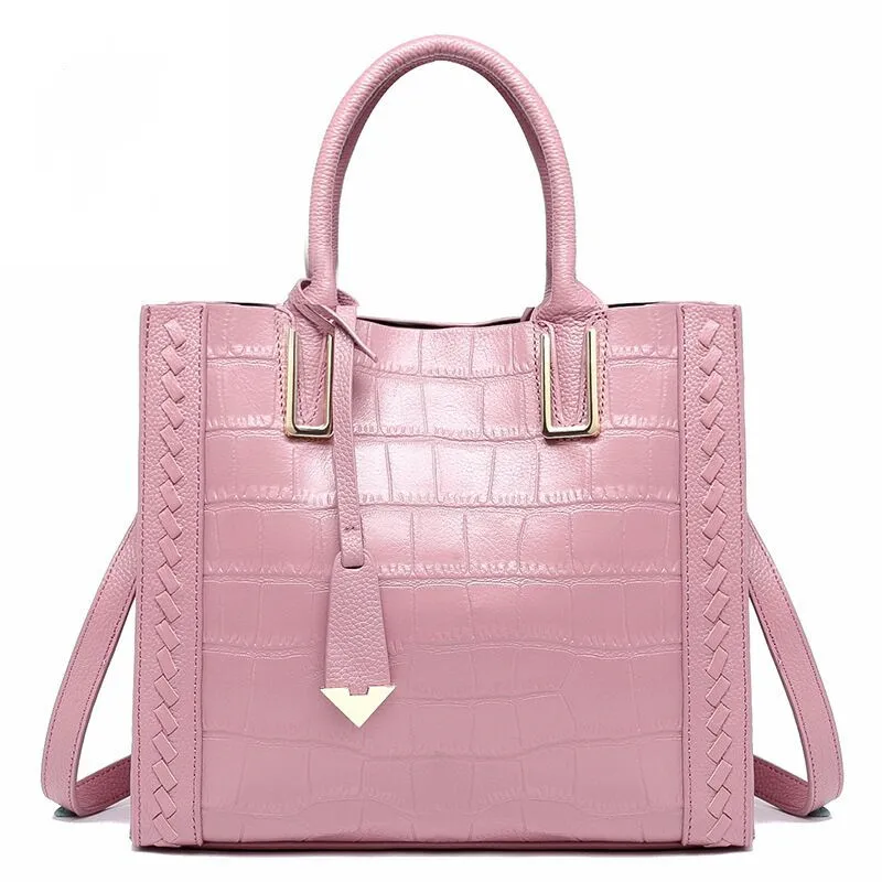 PINK Vento Marea сумка из натуральной кожи для женщин, черные женские сумки, модные женские сумки, роскошные брендовые дизайнерские сумки через плечо, кошельки - Цвет: PINK