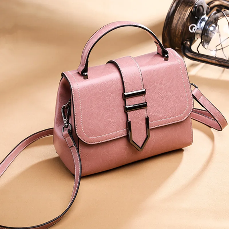 

2019 Spring Real Genuine Leather Handbag Handbags Woman Small Vintage Crossbody Bags For Women Shoulder Messenger Bag Female