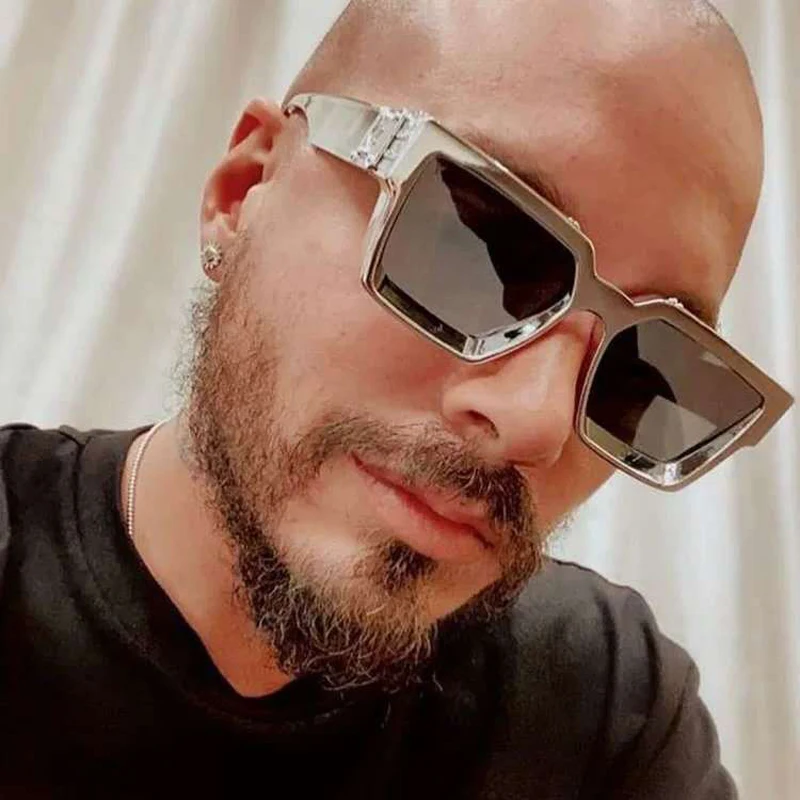 

MIZHO Fashion White Clebrity Big Square Sunglasses Men Vintage Classic Gradient Shield UV400 Women Brand Sunglasses Tinted White