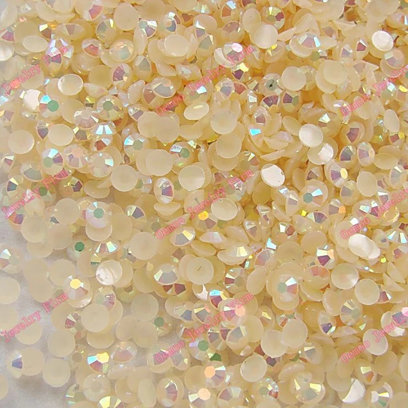 Цвета шампанского AB 2 мм 3 4 полимерные желейные стразы с плоской задней стороной