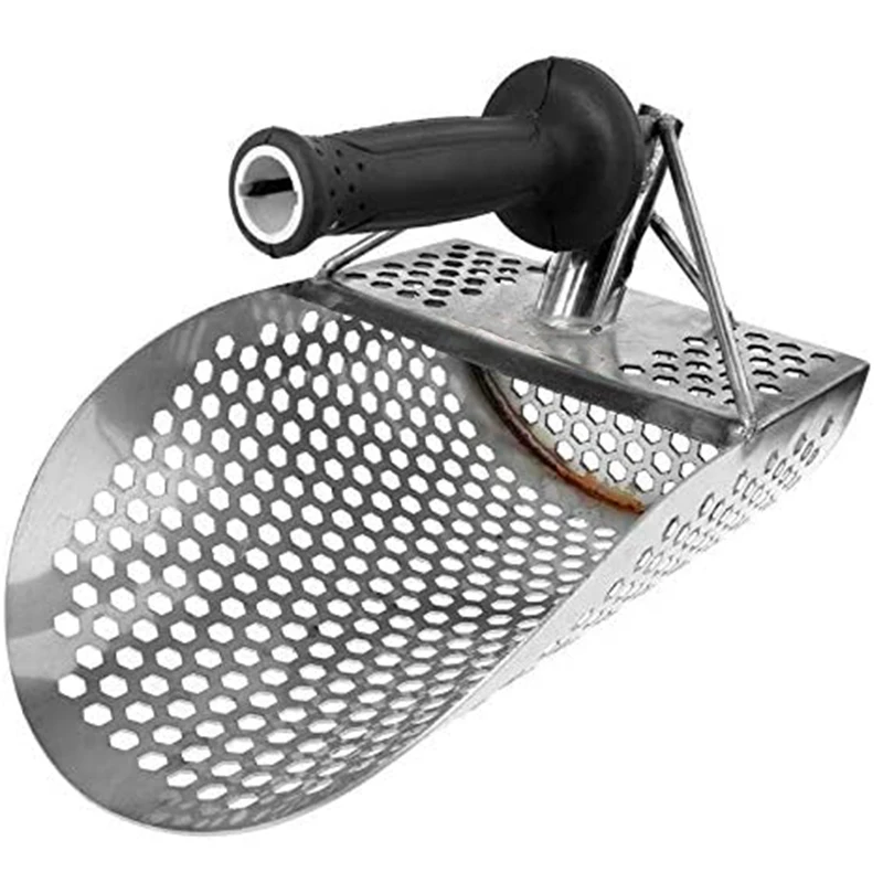 

Sand Scoop Stainless Steel Digging Shovel With Hexagonal Hole & Long Handle Metal Detecting Beach Heavy Duty Sand Scoop
