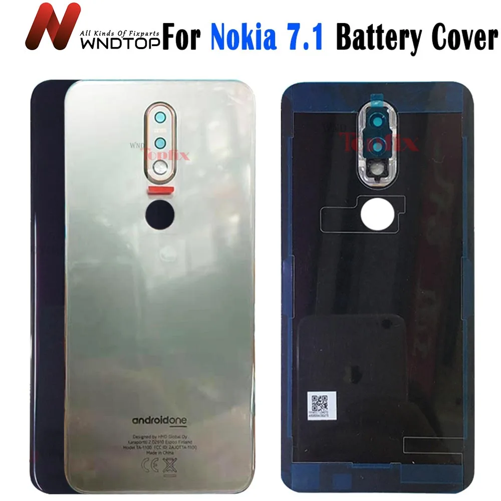 

Оригинальный корпус батарейного отсека для Nokia 7,1, Задняя стеклянная крышка, сменная задняя панель для Nokia 7,1 с объективом камеры и логотипом