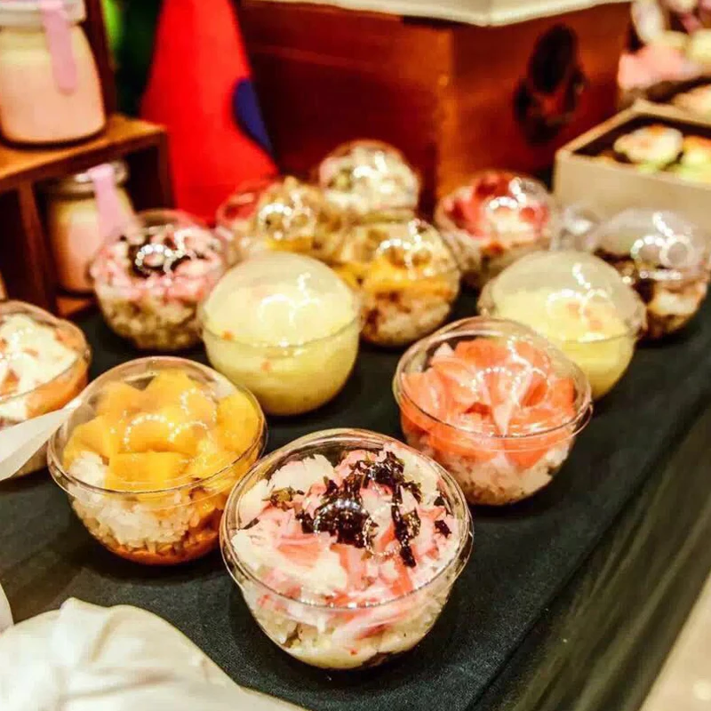 50 шт. прозрачный одноразовый КРУГЛЫЙ пудинг пластиковая чашка 140 увлажнитель для