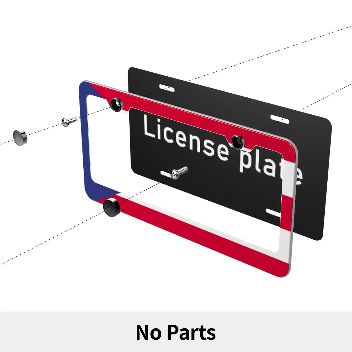 

Metal License plate frame Pr Puerto Rico Pattern decoration 16cmX31.3cm