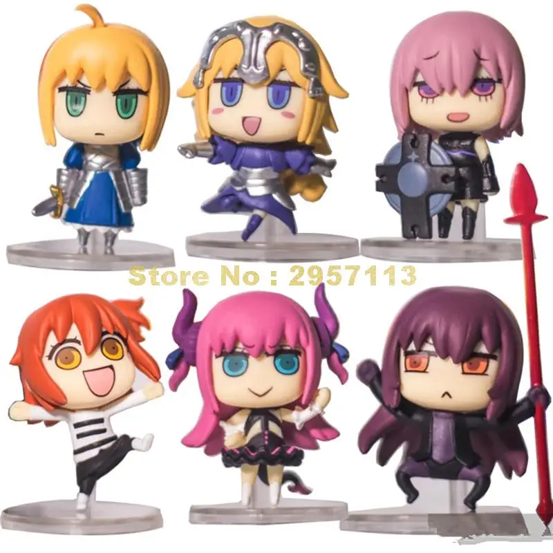 6 шт./лот версия q аниме fate/ grand order saber scathach matthew jeanne фигурка ПВХ Коллекционная