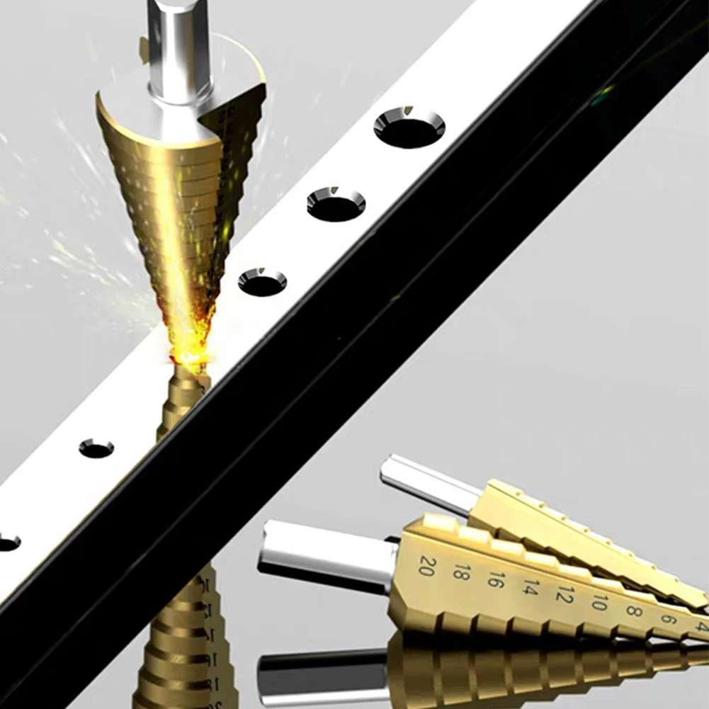 Набор конических Сверл С шестигранным хвостовиком комплект из 3 насадок