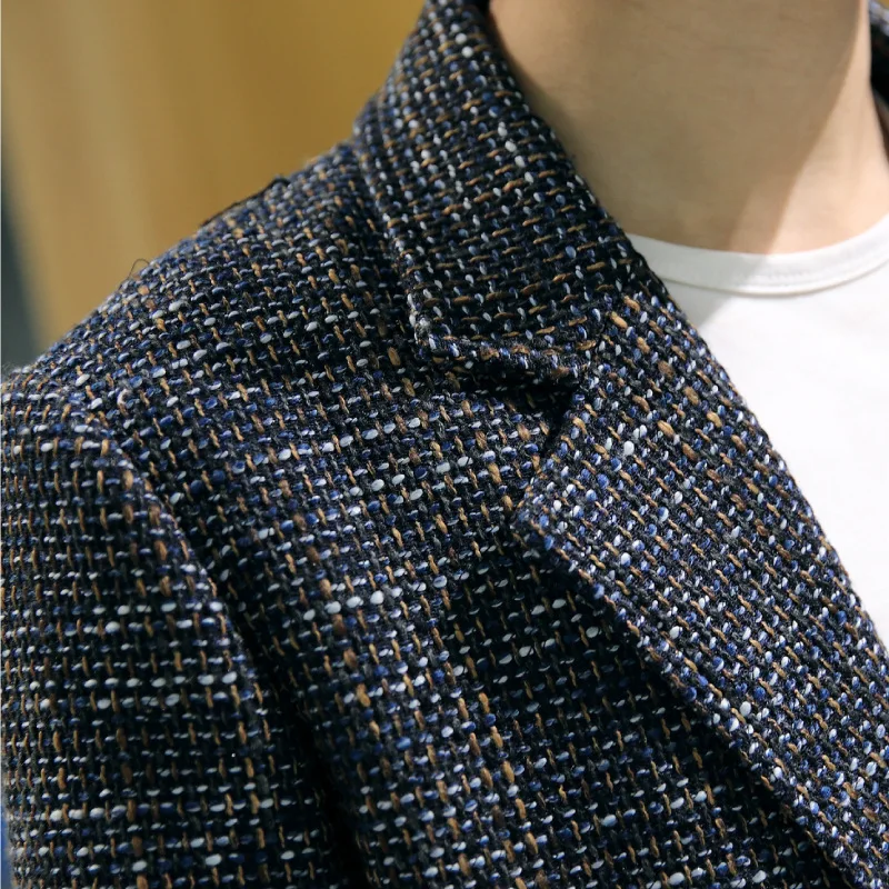 

Autumn and winter woolen long men's windbreaker casual men's jacket lapel coat man