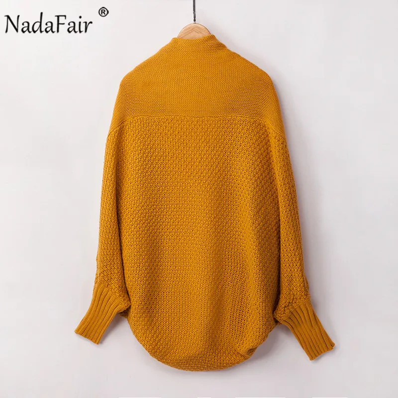 Nadafair вязанный длинный кардиган с рукавом летучая мышь, Женский вязаный осенний Повседневный зимний свитер, кардиган, женский джемпер, пальто