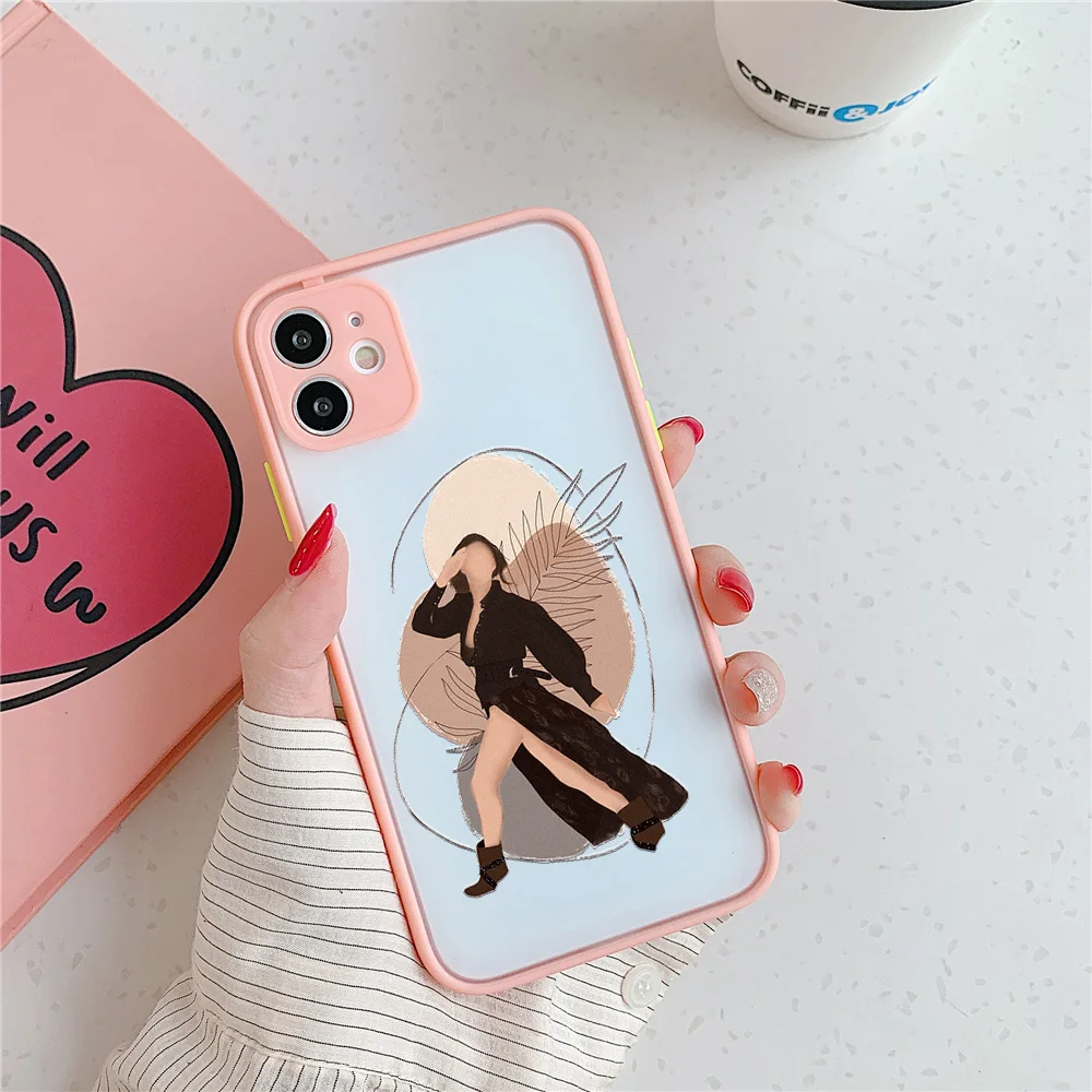 

Bohemian Fashion Illustration woman floral iphone 13 12 XS 11 Pro Max Mini Case for iphone 7 8 6 6s Plus SE2020 X XR Pink Cases