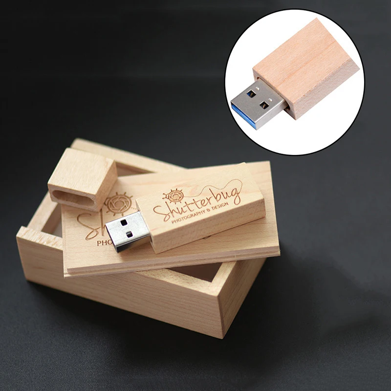 JASTER USB 3,0 фотография логотип клиента деревянный usb+ Подарочная коробка usb флеш-накопитель деревянная Флешка 8 ГБ 16 ГБ 32 ГБ 64 Гб свадебные подарки