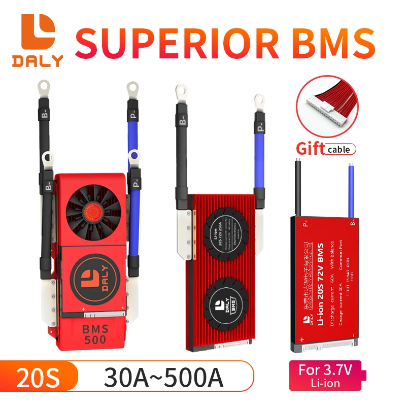

DALY BMS 20S 72V BMS for Li-ion Battery Pack E-bike Li-ion BMS 18650 BMS 30A 40A 50A 60A 80A To 500A BMS Charging Voltage