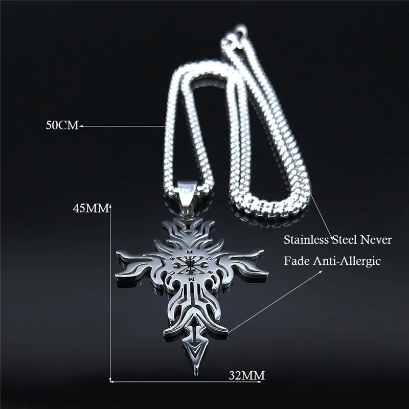 Ожерелье с подвеской-крестом в виде демона из нержавеющей стали 2022 серебряного