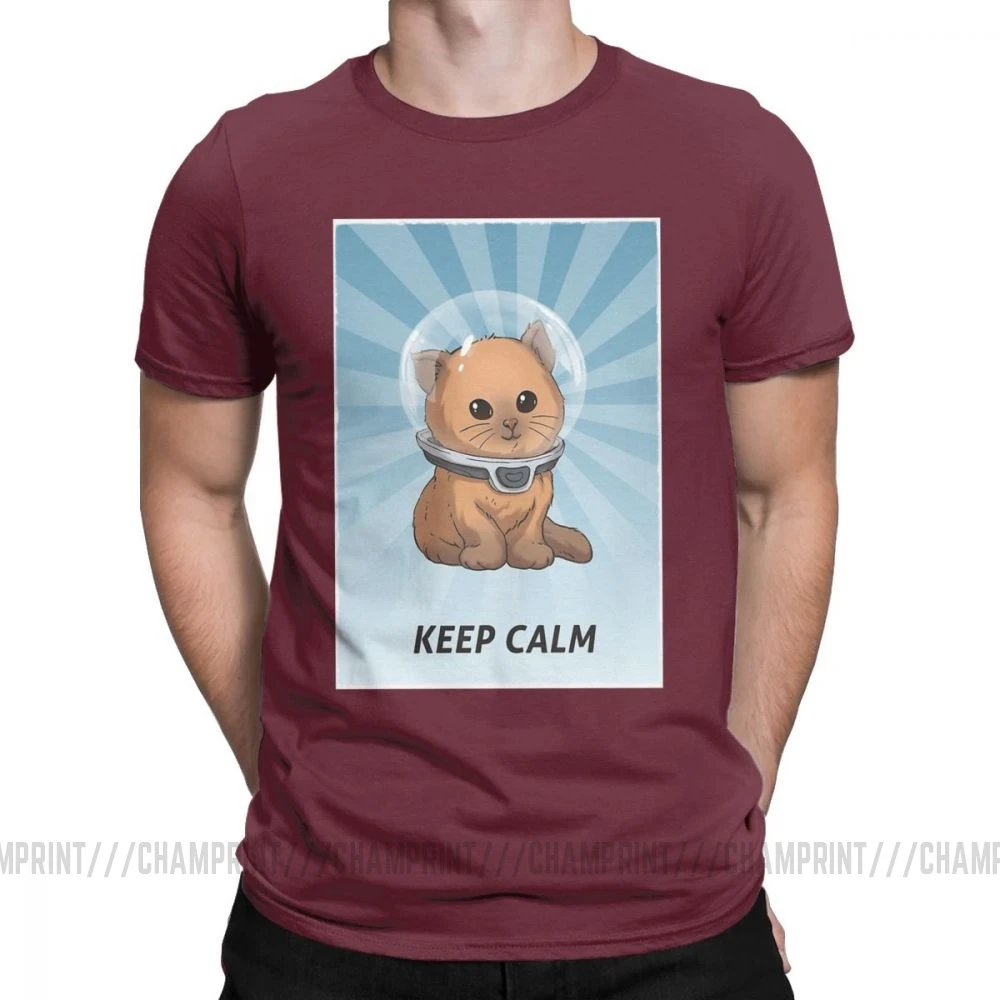Винтаж Subnautica Keep Calm майки котенок для мужчин чистый хлопок футболки игры море Левиафан жнец Дайвинг рыба короткий рукав тройник - Цвет: Бургундия