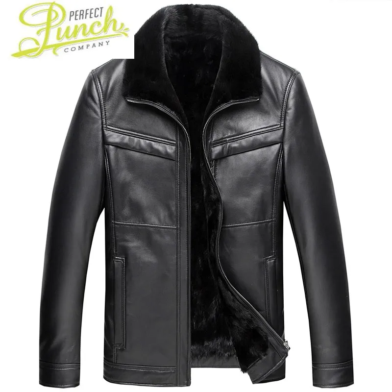 

Men Sheepskin Real Genuine Mink Fur Coat Plus Size Mens Winter Leather Jacket Casaco SD9062 YY1151