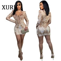 xuru sexy nightclub club party sequin dress party ladies style sequin bag hip dress winter new dress
