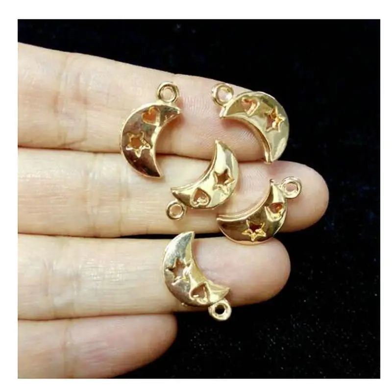 

30pcs Moon Star Heart Decor Open Bezels Jewelry Fillings Pendant Metal Frame Accessory DIY Mini Handmade UV Resin Craft