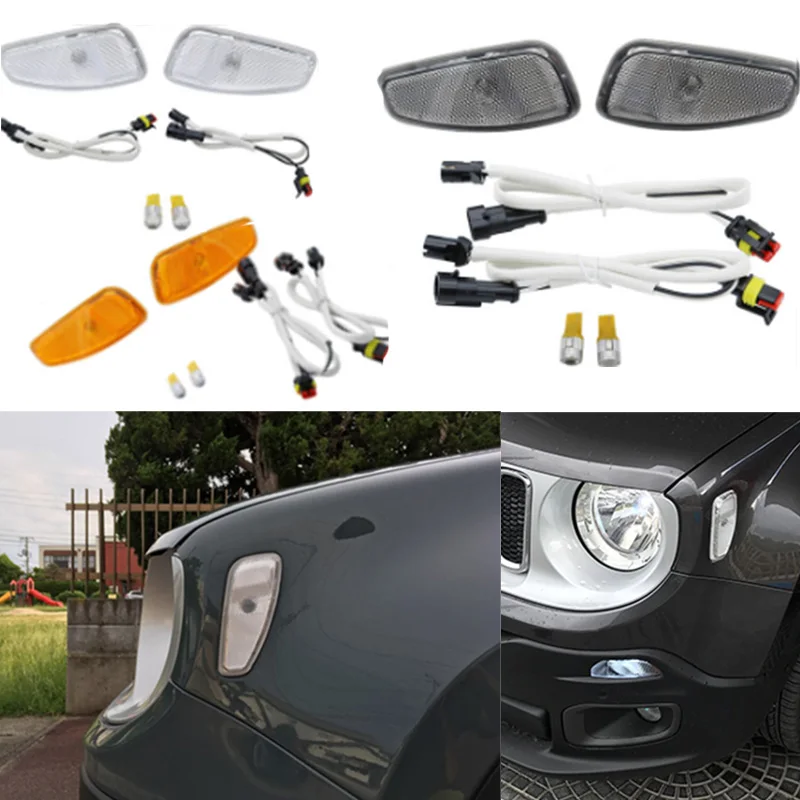 White/Orange/Smoke Turn Side Signals Light Cover For Jeep Renegade 2014-2016 Reflection WarningTurn Signal | Автомобили и