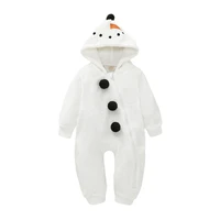 2021 ins spring baby childrens cute and comfortable warm snowman one piece white