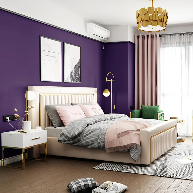 

[Водонепроницаемые и не обрастающие] лотос фиолетовый виноград Фиолетовый Лилия обои Современные Простые нетканые обои принцесса комната обычные дикие обои