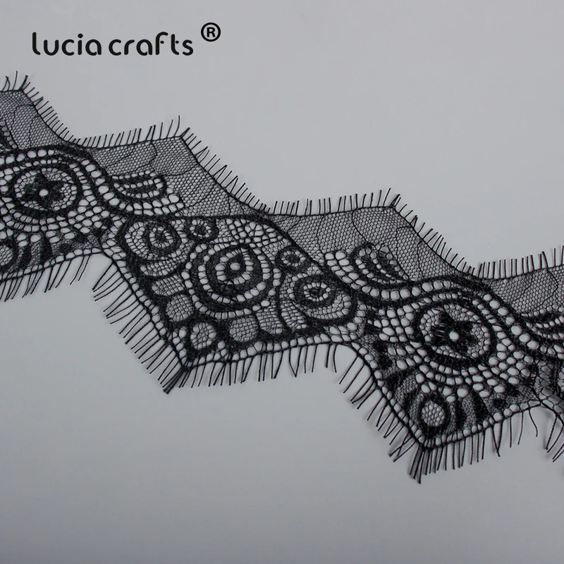 3 метра 7 5 см белый черный ресницы кружева вышитые отделка ленты Ткань DIY