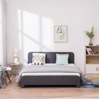 queenfulltwin soft bed frame with curved corners and no decoration at the end of bed linen dark gray easy assembleus depot