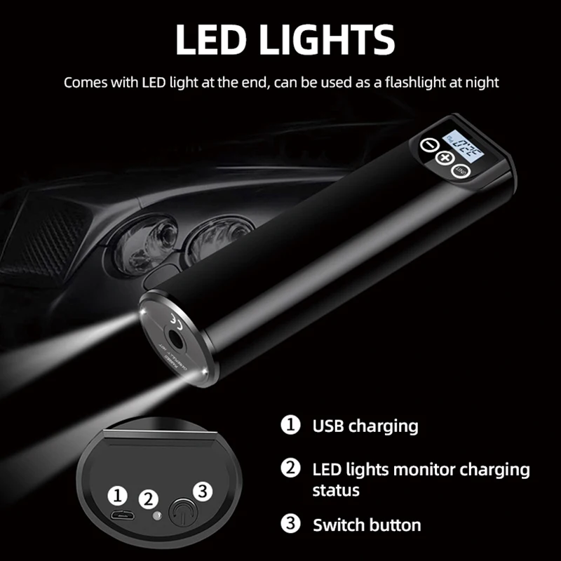 Marshell 150PSI электрический воздушный насос Перезаряжаемые для шин 12V компрессор 2000