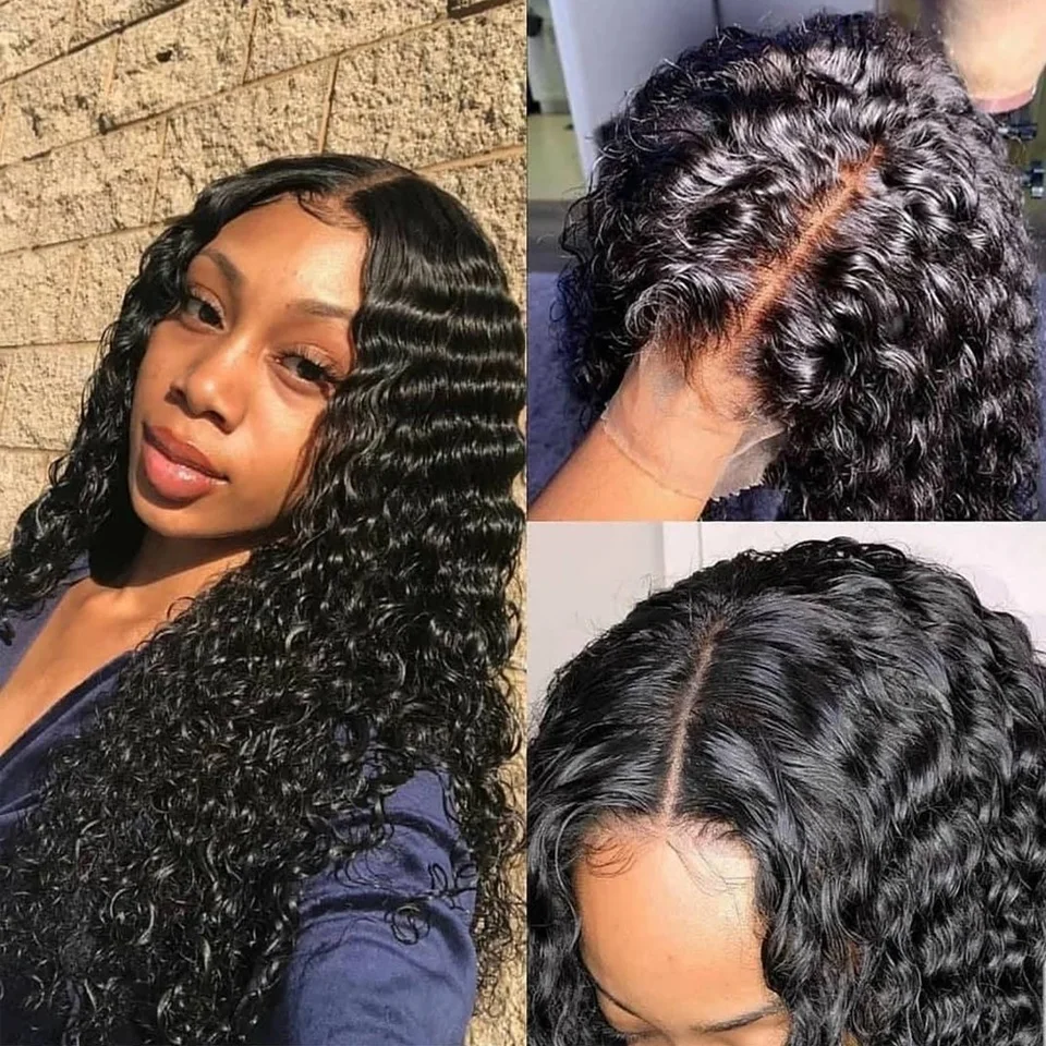 

Long Curly Wig For Black Women Middle Part Lace Frontal Wig With Baby Hair Pre Plucked Brazilian Human Hair Wigs Daily Wear