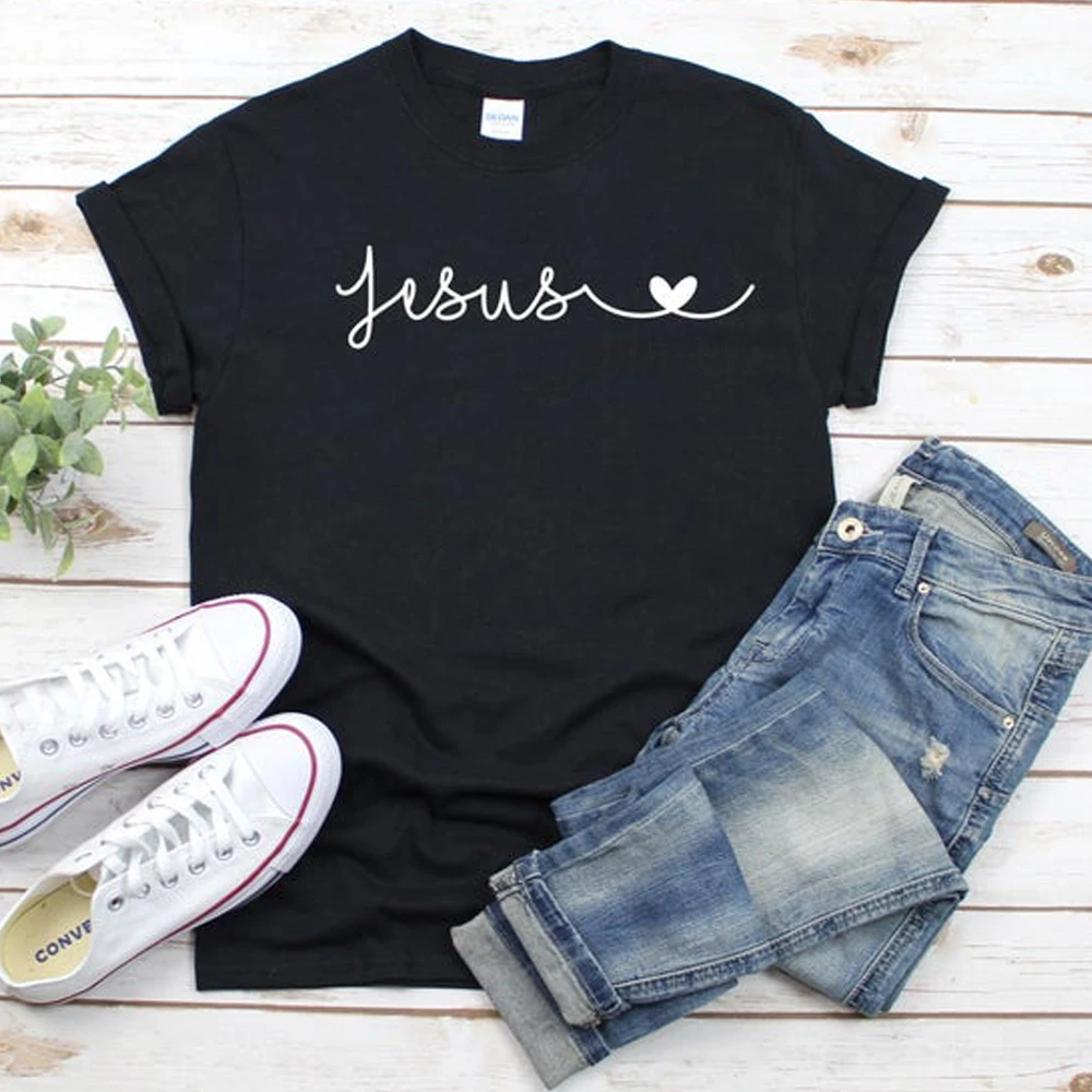 Женская футболка с надписью Jesus Love религиозный христианский Tumblr модная Harajuku
