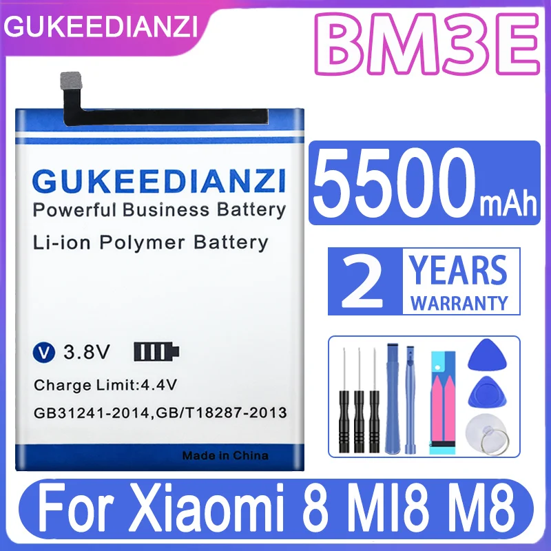 

Аккумулятор GUKEEDIANZI BM3E BN32 4000 / 5500 мАч для Xiaomi Mi 8 Mi8 M8, сменный аккумулятор большой мощности