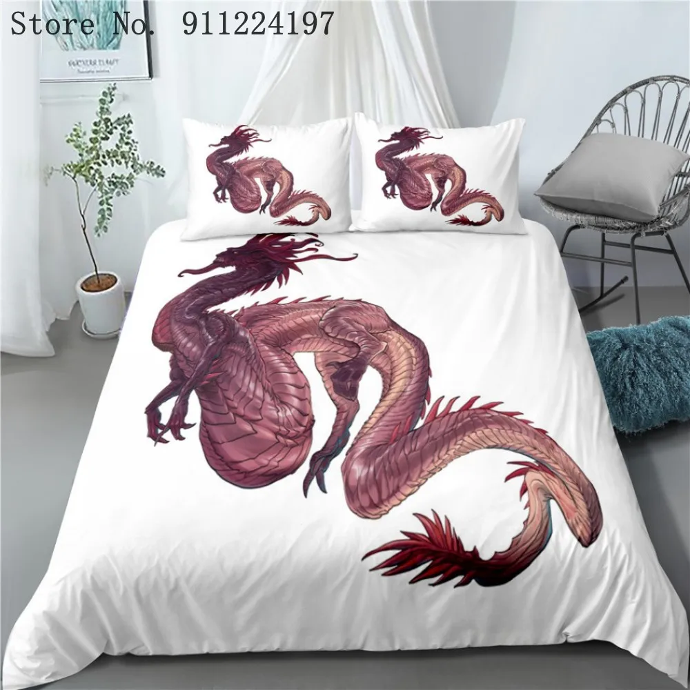Комплект постельного белья с животными пододеяльник 3D принтом летающего дракона