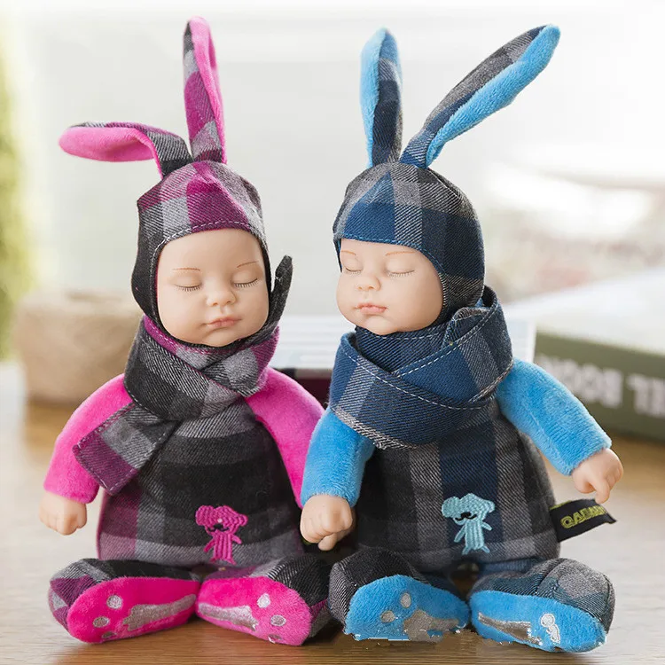 

30CM Rabbit Baby Doll Simulated Babies Sleeping Dolls Children Toys Birthday Gift for Babies Pacify The Baby Closed Eyes Doll