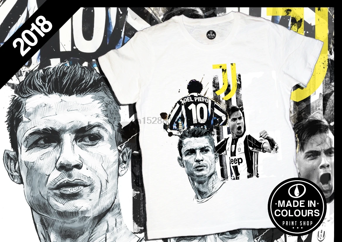Футболка CRISTIANO RONALDO DEL PIERO DYBALA 2018-сделано в цветах |