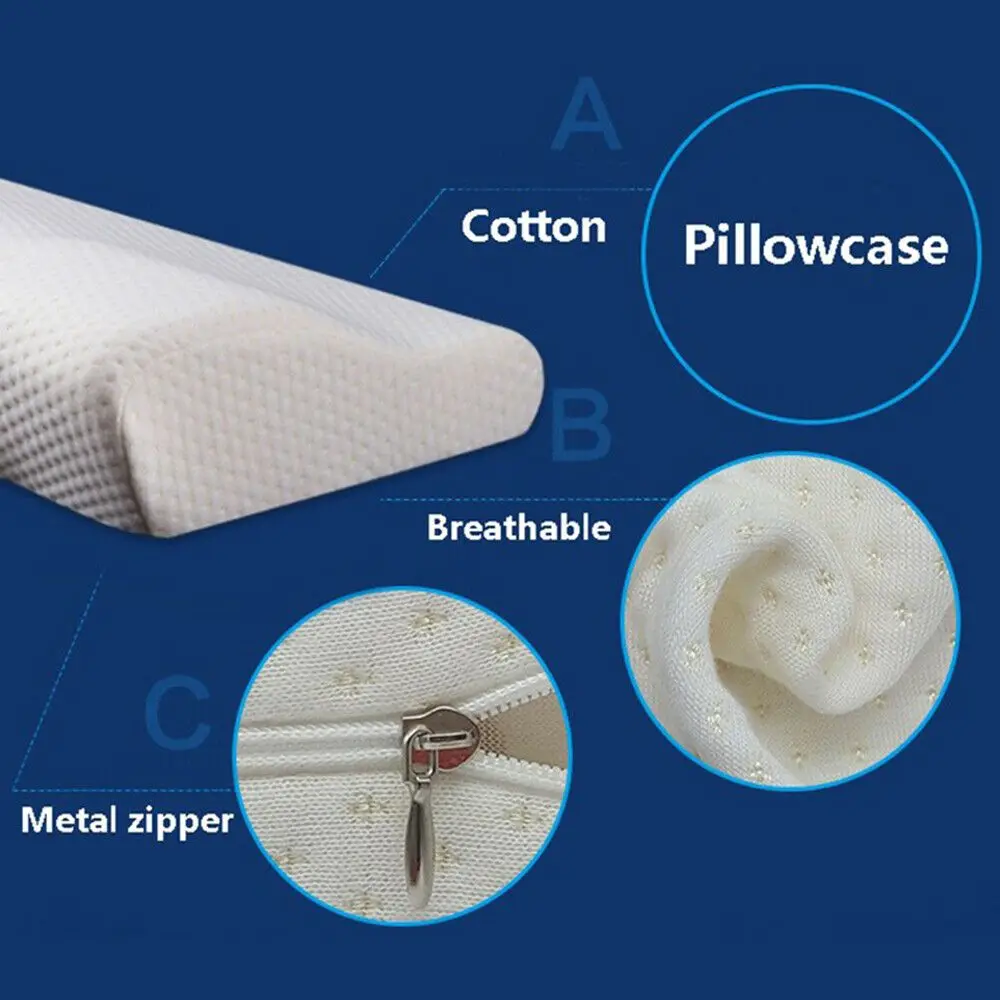 Подушка из хлопка с эффектом памяти и наполнителем для сна ортопедическая