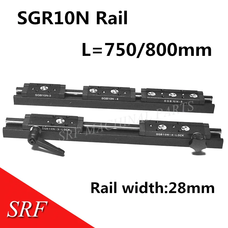 28 мм ширина прямоугольный ролик линейная направляющая SGR10N длина = 750/800 двойной