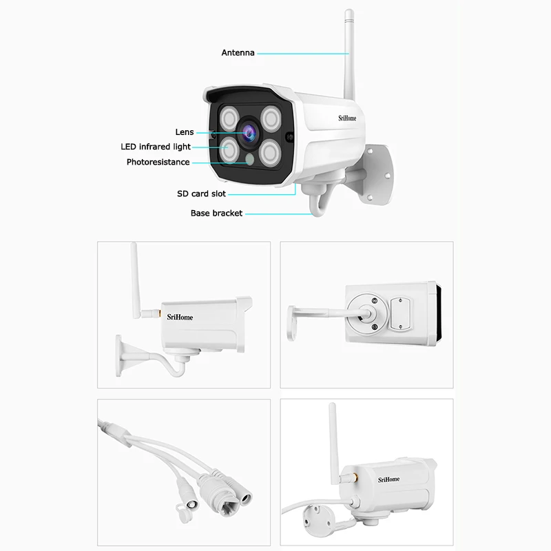 SriHome SH024 HD 3MP Беспроводная ip-камера AP Точка доступа наружная Водонепроницаемая ONVIF
