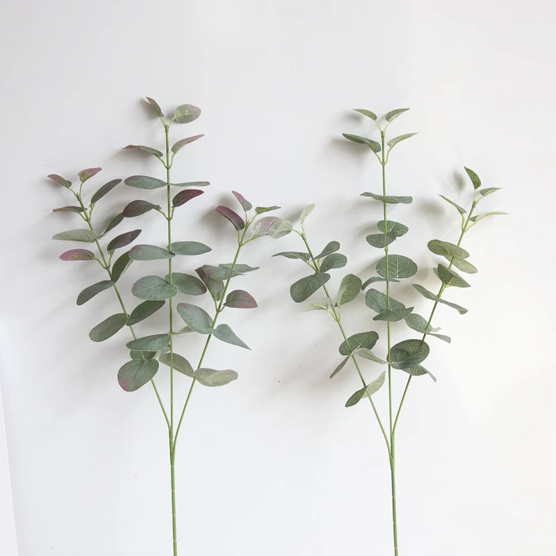 

5pcs/lot European gold money leaf Bouquet Plastic Home Wedding Hotel Decoration Plant Artificial Eucalyptus Leaves Branches