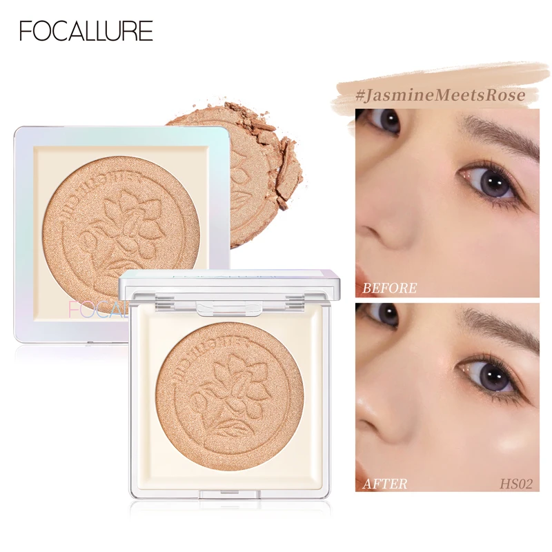 

FOCALLURE 5 Colors Highlighter Powder Matte Palette Makeup Glow Face Contour Shimmer Illuminator Highlight Cosmetics