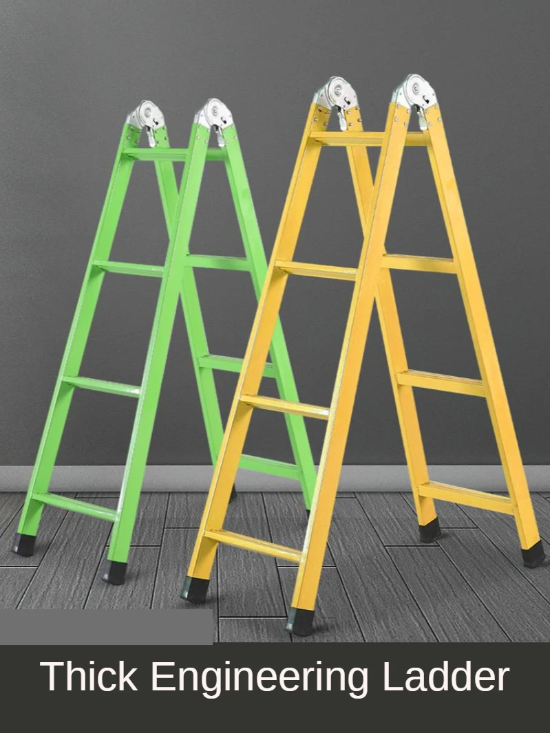 Household Thickened Telescopic Step Ladder Multi-Functional Portable 3M 4M Stair Double Engineering Folding Ladder Step Ladder