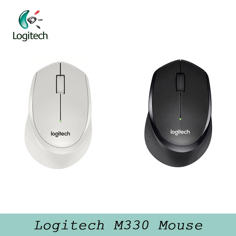 Оригинальная беспроводная мышь Logitech M330 2 4 ГГц с черным/белым для ПК игровая