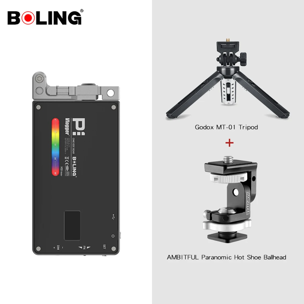 Kit 5 Boling BL-P1 RGB P1 2500 K-8500 K светодиодный светильник с регулируемой яркостью для видеостудии DSLR камера светильник для Vlogging Live - Цвет: Kit 5
