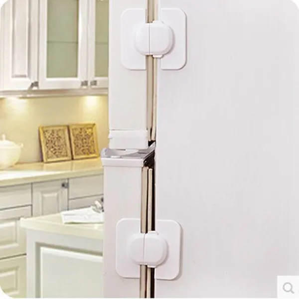 Cerradura de seguridad para ni&ntilde;os y beb&eacute;s, cerrojo de caj&oacute;n de refrigerador, cerradura de seguridad para puerta de gabinete cuadrada para ni&ntilde;os, correa de bloqueo de seguridad para el cuidado del beb&eacute;-0