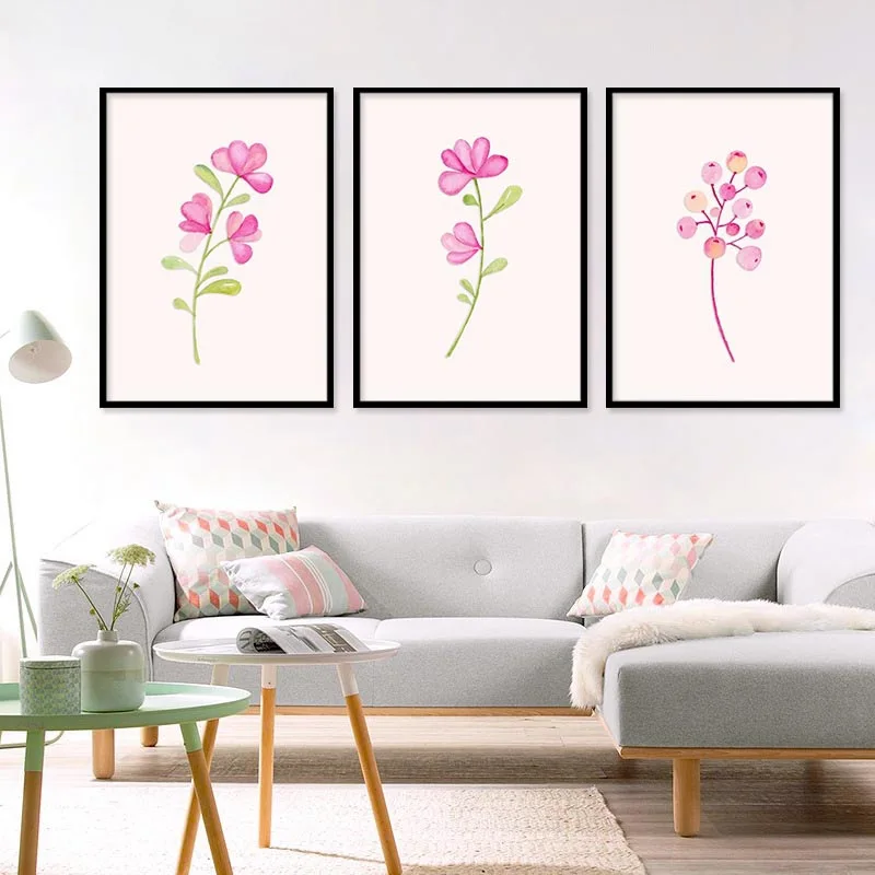 Милый свежий розовый цветок растение печать высокой четкости холст живопись