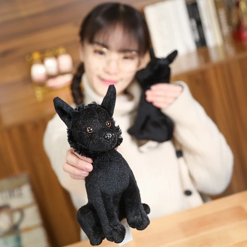 1 шт. плюшевая черная собака 22 см|Мягкие игрушки животные| |