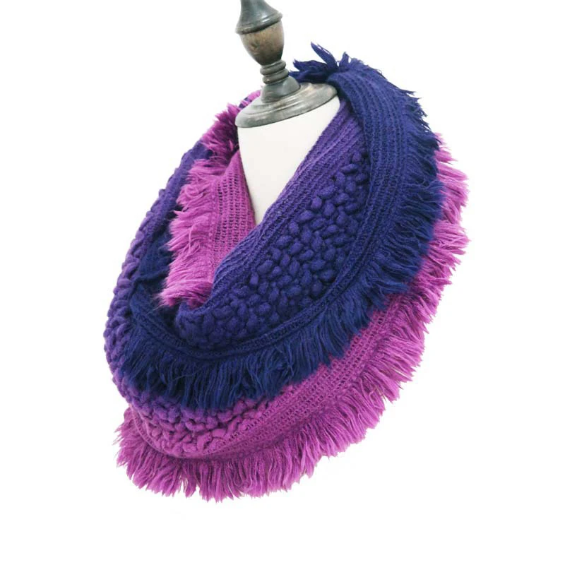 Новое модное фиолетовое кольцо женский шарф леди выцветает ананас крючком