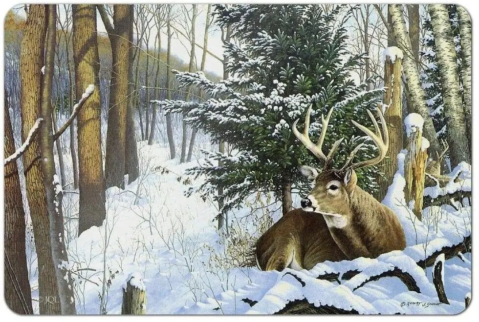 

nobrand Deer in The Snow Home Business Office Sign 20x30 cm Art Decoration