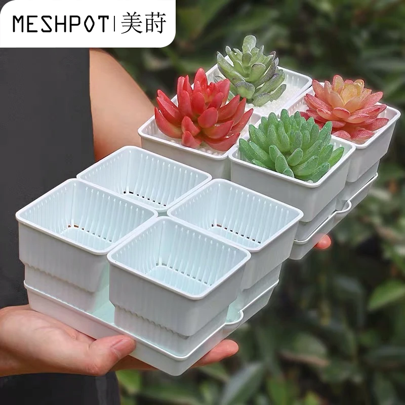 Meshpot 6 см/7 см горшок для суккулента Пластик цветочный кактус ящик комнатных