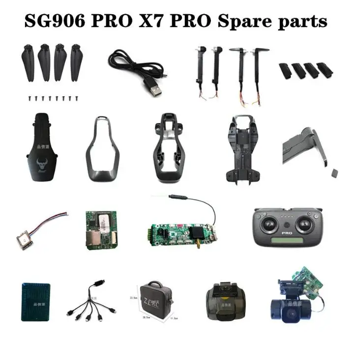 

SG906 Pro SG906PRO / SG906PRO 2 / x7pro RC Drone Spare Parts motor arm set blades body shell GPS module Receiving board camera