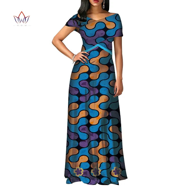 fashion African Dresses for Women Dashiki short sleeve Africa clothing Plus Size Patchwork Party Dresses for Women WY3924 - Цвет: 19