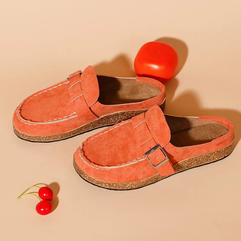 Летние винтажные туфли на плоской подошве Женские повседневные лоферы с пряжкой